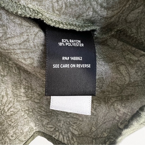 TORRID Peplum Challis Floral Olive Sweetheart Top Forest Fairy Whimsical 12 L - Picture 8 of 12